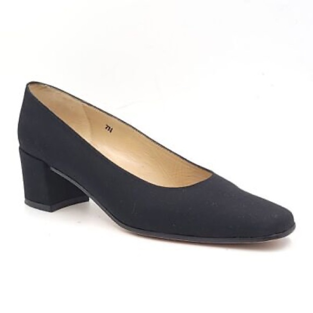 Talbots Classic Pump Heels Black Satin
